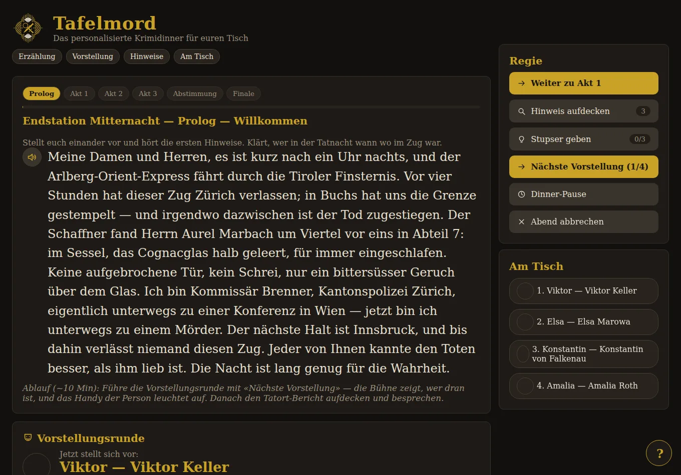 Bühne mit Vorstellungsrunde