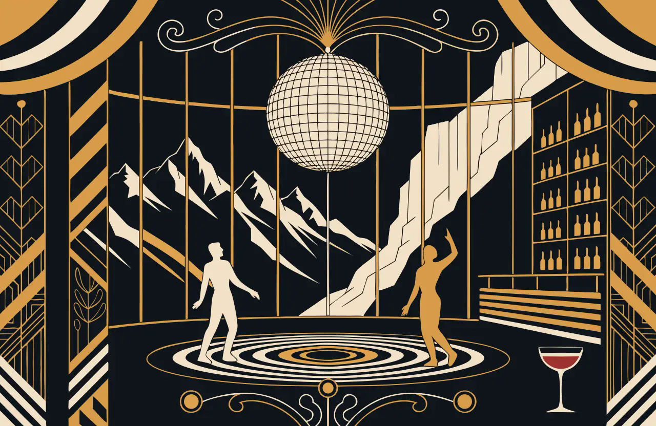 Illustriertes Cover zum Fall Discokugel über dem Abgrund — Silvester im Alpenblick